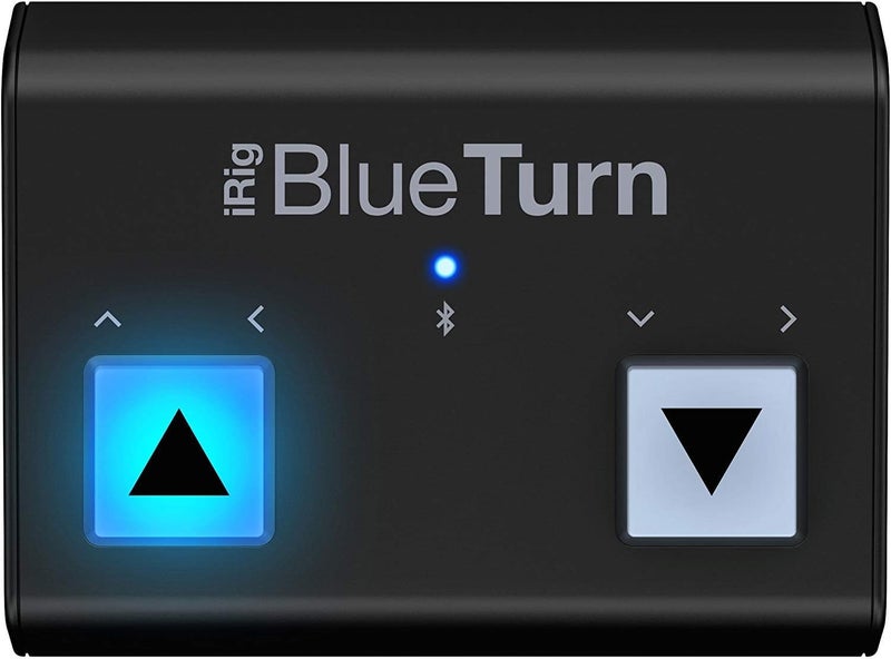 IK Multimedia iRig BlueTurn wireless page turner, backlit silent foot switches, Bluetooth LE, iPhone iPad Mac, pedal board with 3 mode configurations for sheet music, music stands, keynote controller - Image 1